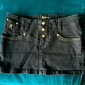 Black mini denim Marciano skirt